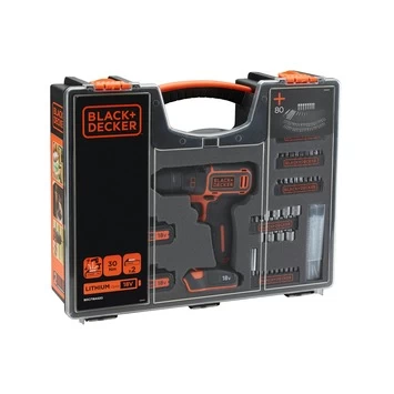 Black & Decker BLACK+DECKER Accuboormachine BDC718AS2O-QW + 80-delige Accessoireset 2 Black & Decker BLACK+DECKER Accuboormachine BDC718AS2O-QW + 80-delige Accessoireset - Afbeelding 2