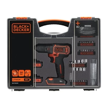 Black & Decker BLACK+DECKER Accuboormachine BDC718AS2O-QW + 80-delige Accessoireset 3 Black & Decker BLACK+DECKER Accuboormachine BDC718AS2O-QW + 80-delige Accessoireset - Afbeelding 3