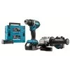 Makita 18V LXT Accuboormachine + Haakse Slijper Combinatieset (incl. 2 Accu's 5.0Ah + Lader)