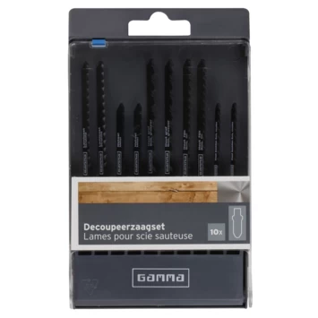 Gamma 10-delige Decoupeerzaagbladenset (8x Hout 1x Metaal 1x Laminaat) 1 Gamma 10-delige Decoupeerzaagbladenset (8x Hout 1x Metaal 1x Laminaat)