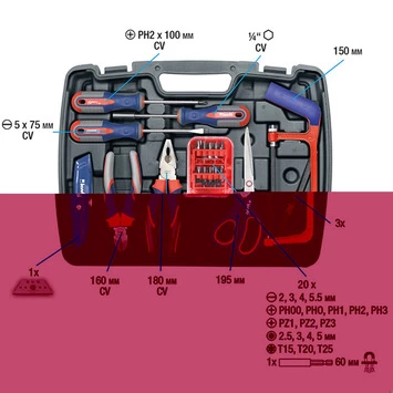 KWB Gereedschapskoffer 65-delig 2 KWB Gereedschapskoffer 65-delig - Afbeelding 2